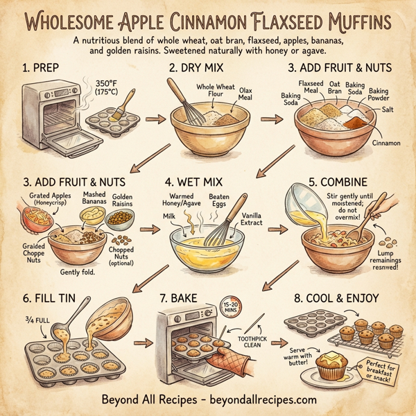 Wholesome Apple Cinnamon Flaxseed Muffins instructions