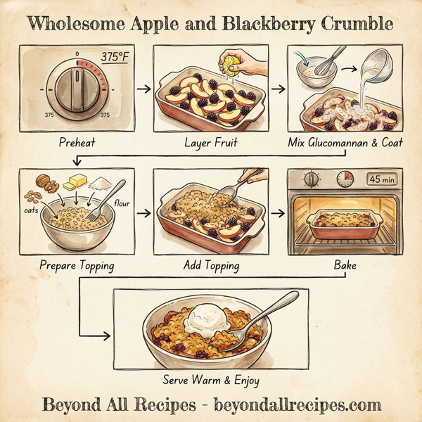 Wholesome Apple and Blackberry Crumble with Glucomannan instructions