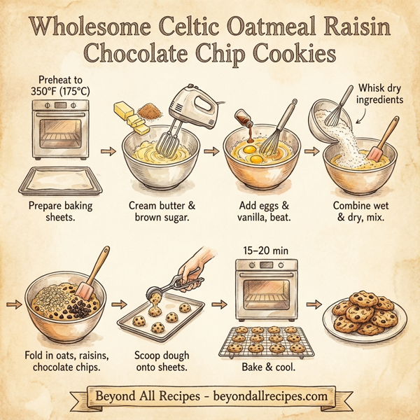 Wholesome Celtic Oatmeal Raisin Chocolate Chip Cookies instructions