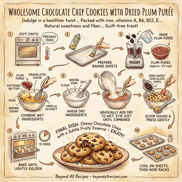 Wholesome Chocolate Chip Cookies with Dried Plum Purée instructions