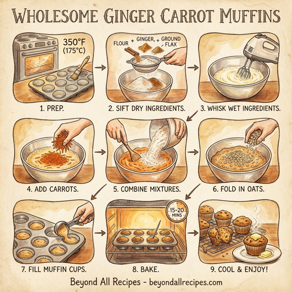 Wholesome Ginger Carrot Muffins instructions
