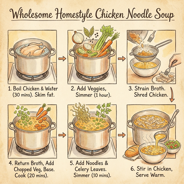 Wholesome Homestyle Chicken Noodle Soup instructions