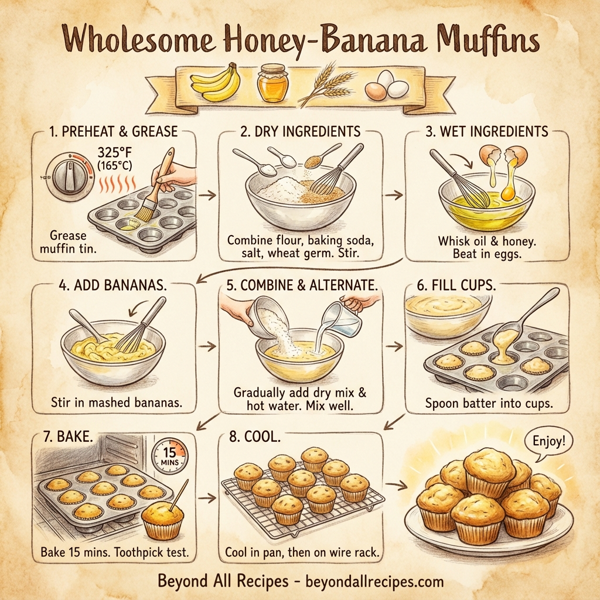Wholesome Honey-Banana Muffins instructions