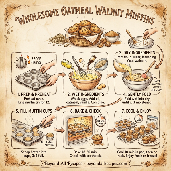 Wholesome Oatmeal Walnut Muffins instructions
