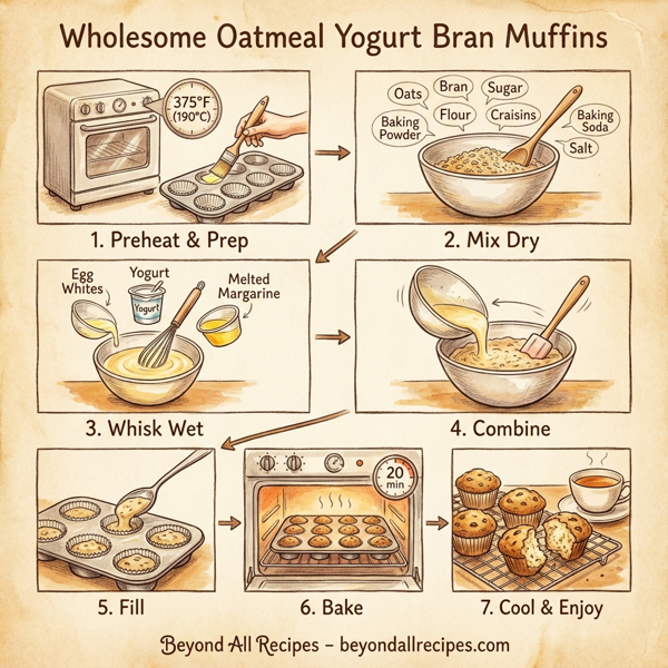 Wholesome Oatmeal Yogurt Bran Muffins instructions