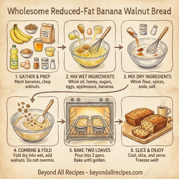 Wholesome Reduced-Fat Banana Walnut Bread instructions