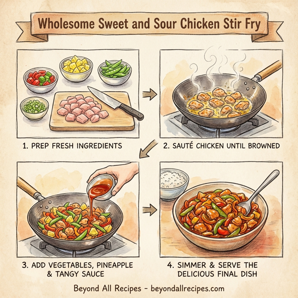 Wholesome Sweet and Sour Chicken Stir Fry instructions