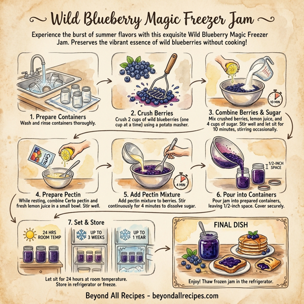 Wild Blueberry Magic Freezer Jam instructions