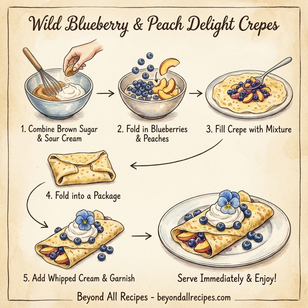 Wild Blueberry & Peach Delight Crepes instructions
