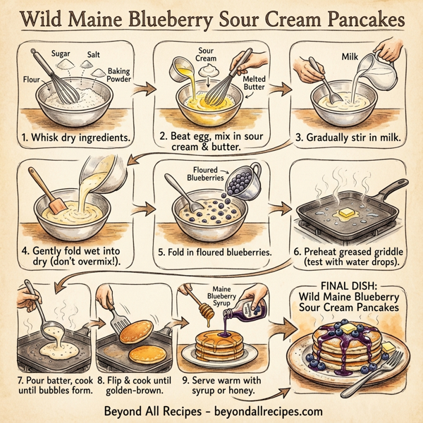 Wild Maine Blueberry Sour Cream Pancakes instructions