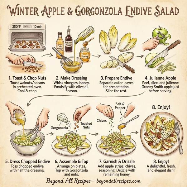 Winter Apple & Gorgonzola Endive Salad instructions
