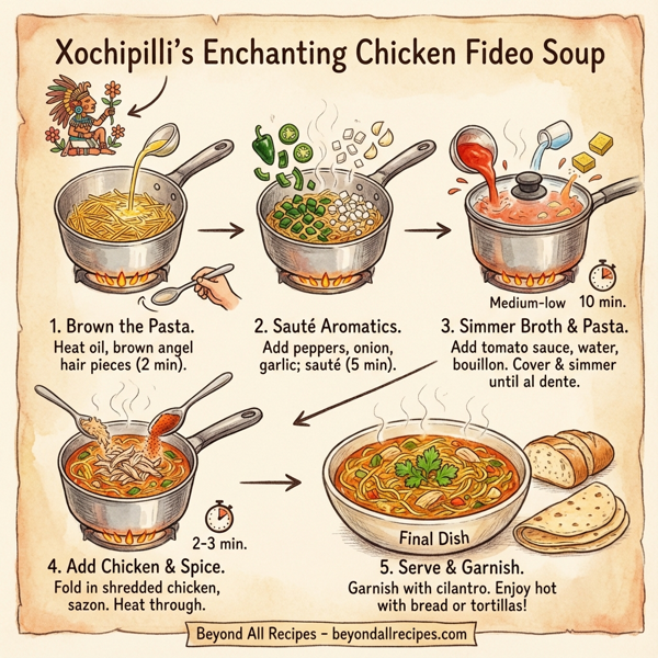 Xochipilli's Enchanting Chicken Fideo Soup instructions