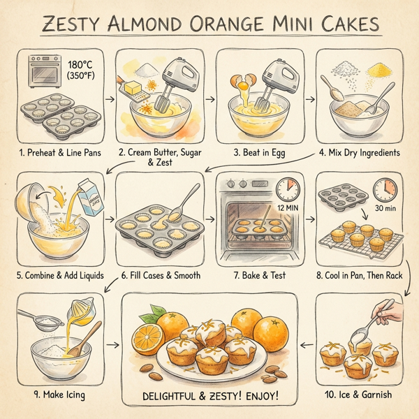 Zesty Almond Orange Mini Cakes instructions