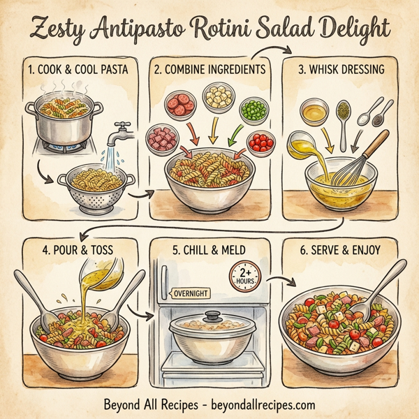 Zesty Antipasto Rotini Salad Delight instructions