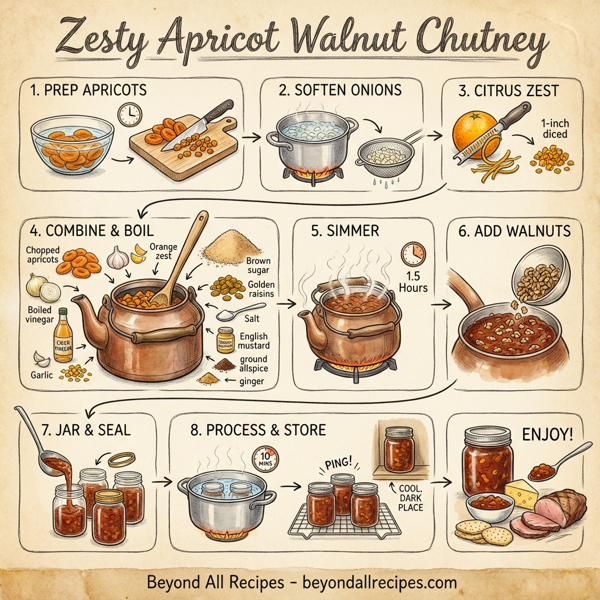 Zesty Apricot Walnut Chutney instructions