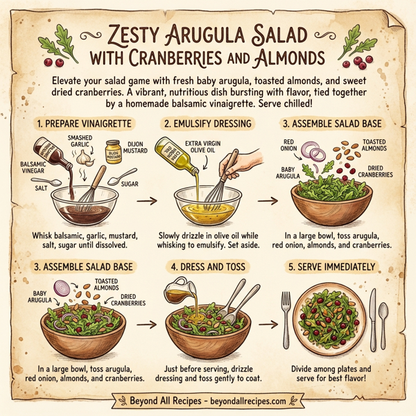 Zesty Arugula Salad with Cranberries and Almonds instructions