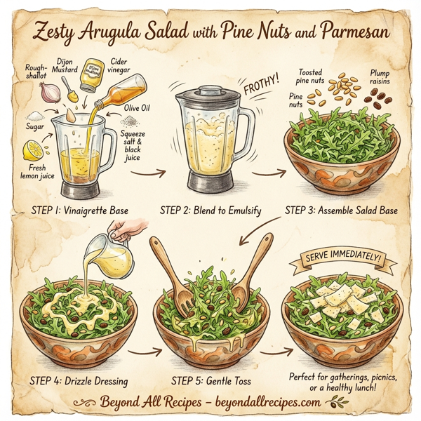Zesty Arugula Salad with Pine Nuts and Parmesan instructions