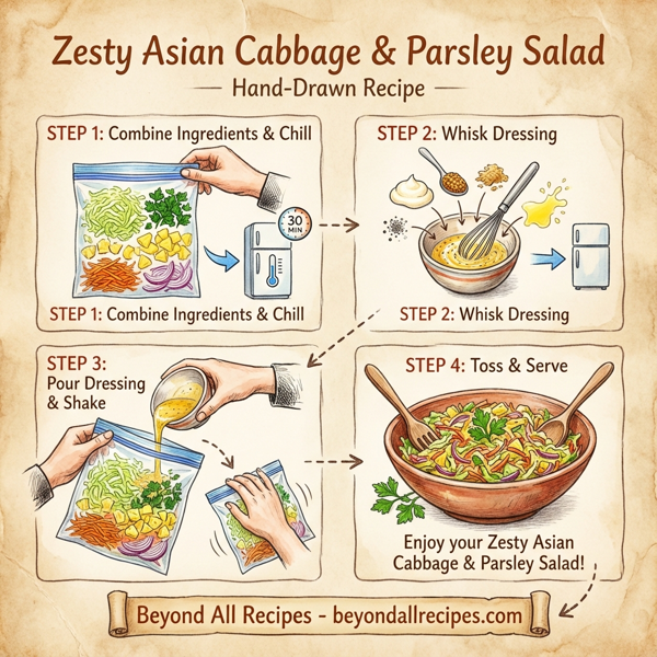 Zesty Asian Cabbage & Parsley Salad instructions