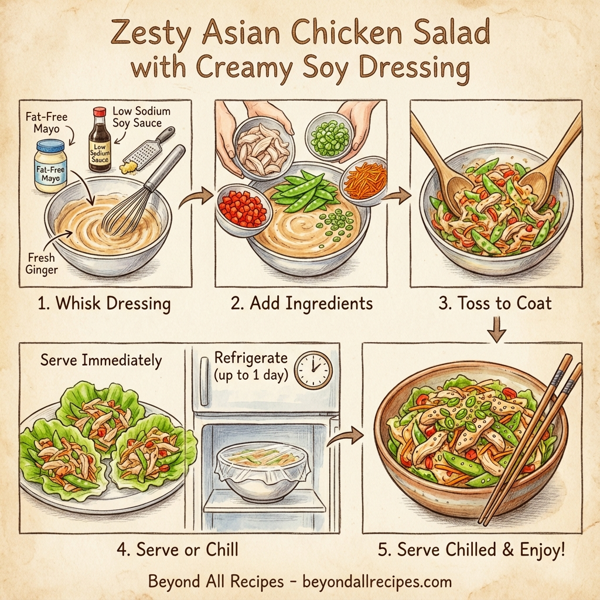 Zesty Asian Chicken Salad with Creamy Soy Dressing instructions
