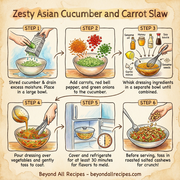 Zesty Asian Cucumber and Carrot Slaw instructions