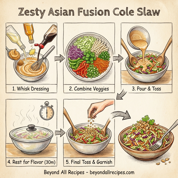 Zesty Asian Fusion Cole Slaw instructions