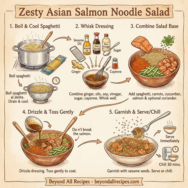 Zesty Asian Salmon Noodle Salad instructions