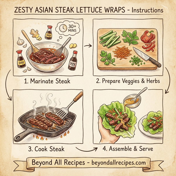 Zesty Asian Steak Lettuce Wraps instructions
