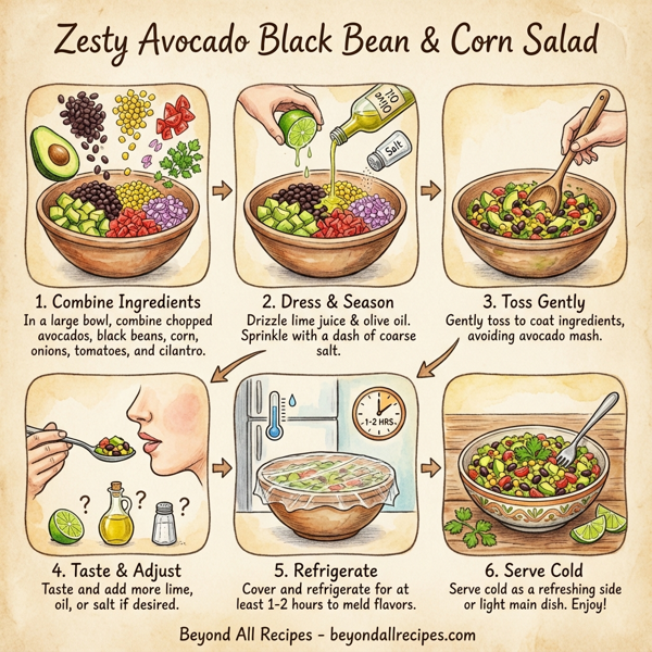 Zesty Avocado Black Bean & Corn Salad instructions
