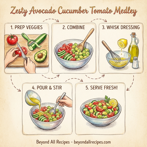 Zesty Avocado Cucumber Tomato Medley instructions