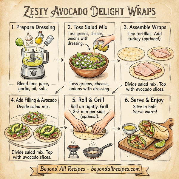Zesty Avocado Delight Wraps instructions