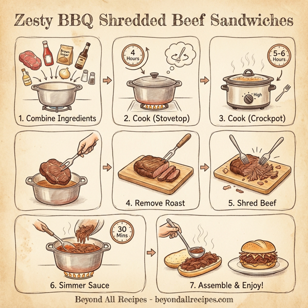 Zesty BBQ Shredded Beef Sandwiches instructions