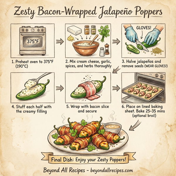 Zesty Bacon-Wrapped Jalapeño Poppers instructions