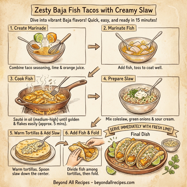 Zesty Baja Fish Tacos with Creamy Slaw instructions
