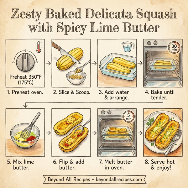 Zesty Baked Delicata Squash with Spicy Lime Butter instructions