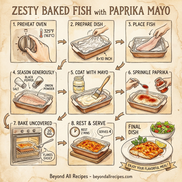 Zesty Baked Fish with Paprika Mayo instructions