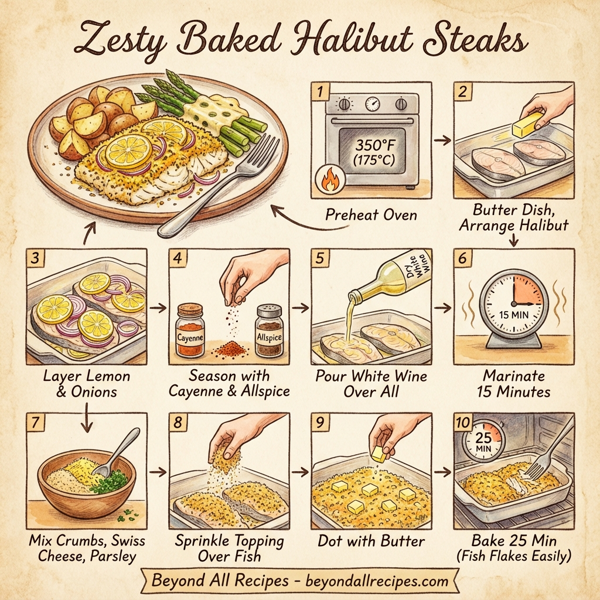 Zesty Baked Halibut Steaks instructions