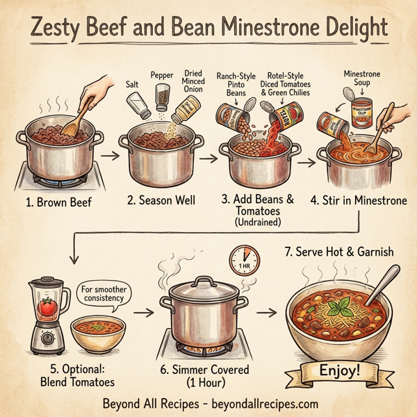 Zesty Beef and Bean Minestrone Delight instructions