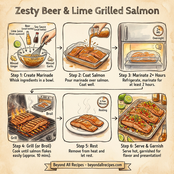 Zesty Beer & Lime Grilled Salmon instructions