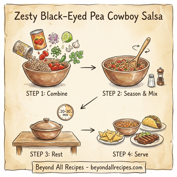 Zesty Black-Eyed Pea Cowboy Salsa instructions