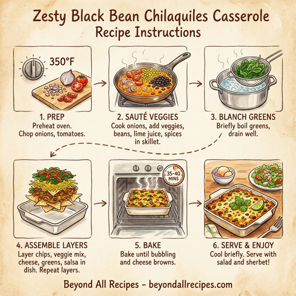 Zesty Black Bean Chilaquiles Casserole instructions