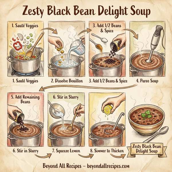 Zesty Black Bean Delight Soup instructions