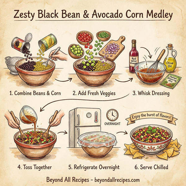 Zesty Black Bean & Avocado Corn Medley instructions