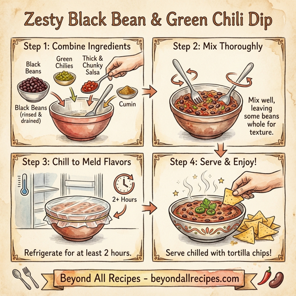 Zesty Black Bean & Green Chili Dip instructions