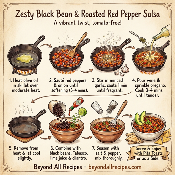 Zesty Black Bean & Roasted Red Pepper Salsa instructions