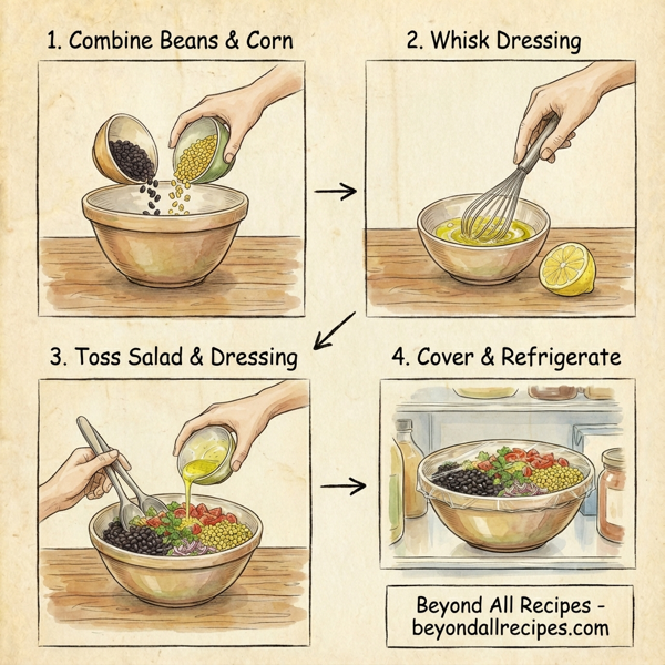Zesty Black Bean and Corn Fusion Salad instructions