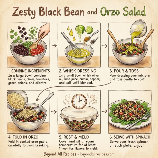 Zesty Black Bean and Orzo Salad instructions
