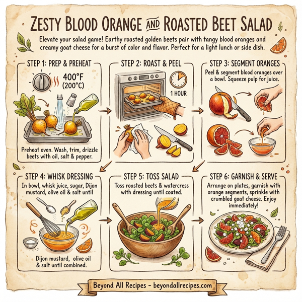 Zesty Blood Orange and Roasted Beet Salad with Goat Cheese instructions