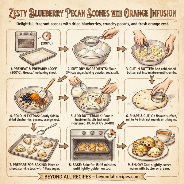 Zesty Blueberry Pecan Scones with Orange Infusion instructions