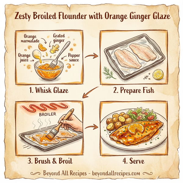 Zesty Broiled Flounder with Orange Ginger Glaze instructions