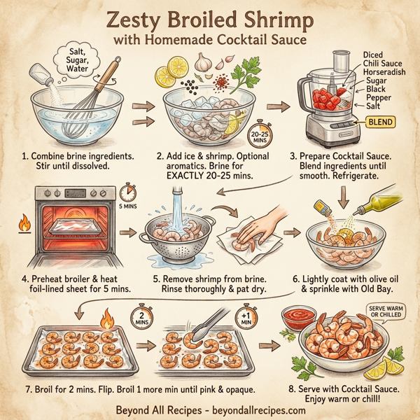 Zesty Broiled Shrimp with Homemade Cocktail Sauce instructions